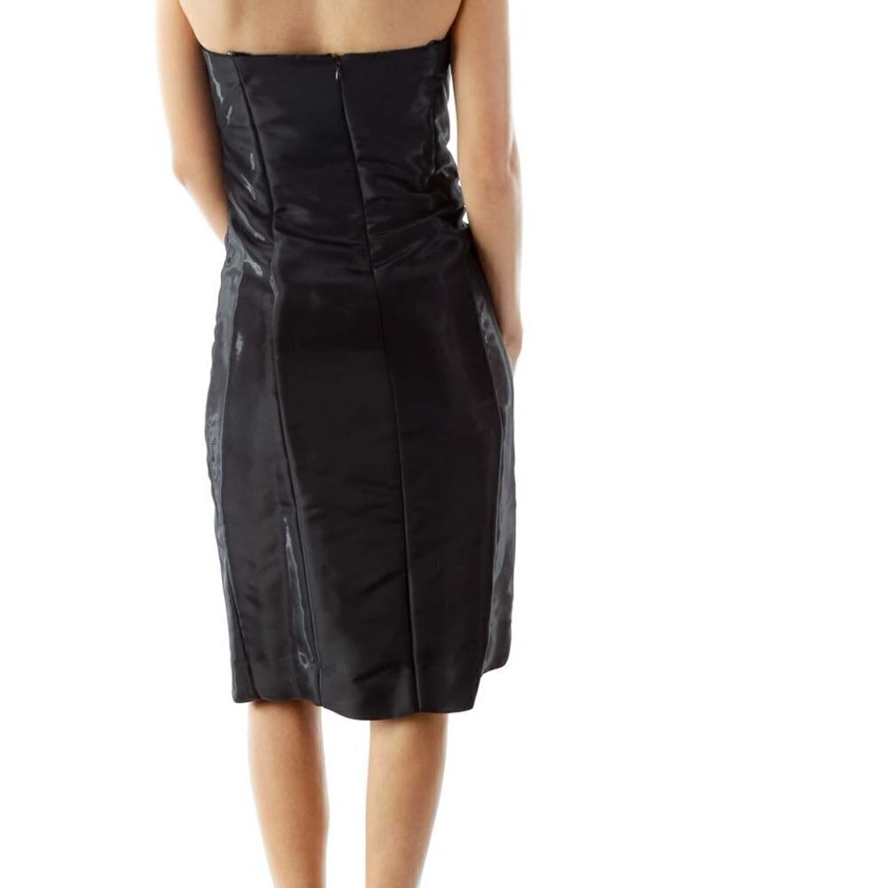 Nicole Miller Black Metallic Strapless Cocktail Dress - Picture 3 of 3